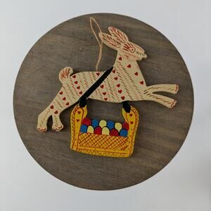 HSCO Gilbert Bunny Ornament Vintage Hand Painted Wood Christmas Tree Easter